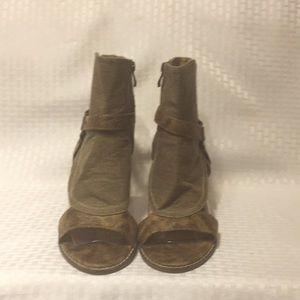 Denim Cutouts Ankle Style Heels